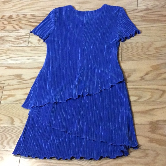 10 Connected Apparel periwinkle blue pleat ruffle dress - Picture 4 of 16